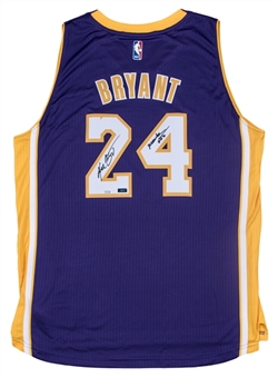 Kobe Bryant Signed & "Mamba Out" Inscribed Los Angeles Lakers Swingman Jersey (LE 7/124) (Panini)